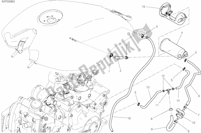 Wszystkie części do Kanister Na Gor? Ce Powietrze Ducati Diavel Xdiavel S 1260 2018